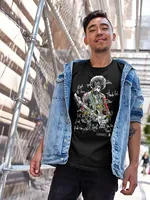 Jimi Hendrix Rock Music Flashlight Guitarist Casual Fitness Loose Men's T-shirt Women's Short-sleeved Couple Style