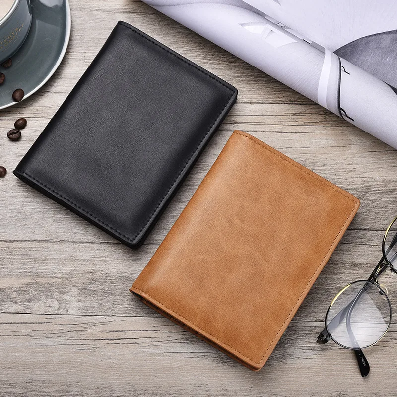 Hot Sale Genuine Leather Men\'s Passport Cover ID Card Case Purse Bank Credit Card Holder Travel Wallet For Male