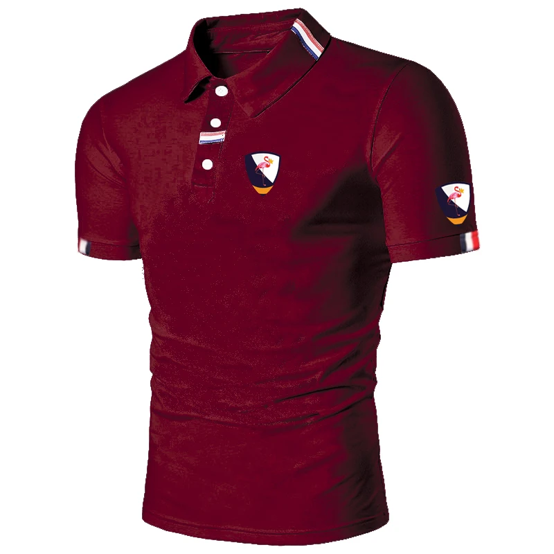 HDDHDHH Brand Printing Lapel Polo Short Sleeves, Men\'s Summer T-shirt, Solid Color Slim Fitting Trend Top