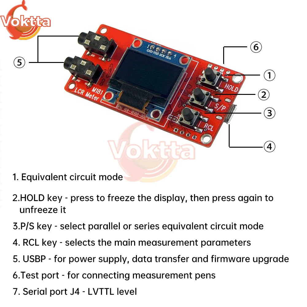 Imagem -04 - Precisão Indutância Capacitância Medidor Lcr Resistência Tester Faça Você Mesmo Capacitância Freqüência Medidor Kit Eletrônico dc 5v Alta
