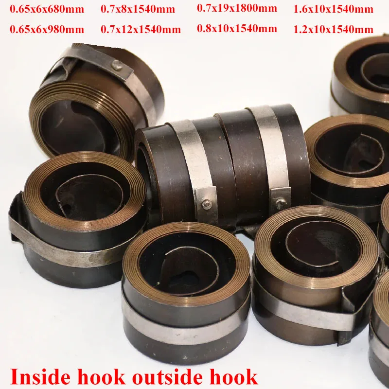 

1pcs Width 6/8/12/16/19mm Drilling Machine Spring Clockwork Spring Milling Inside Hook Outside Hook 50CrVA