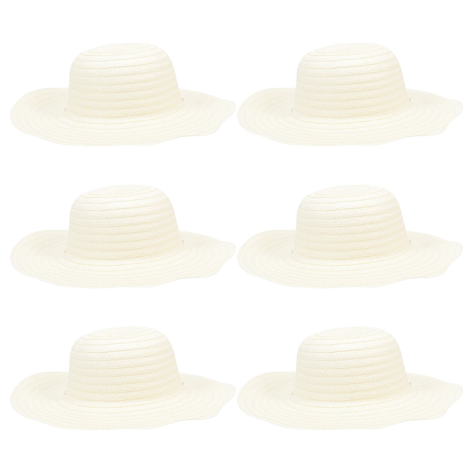 

6pcs Graffiti Blank Hats Kids Painting Straw Hat Painting Straw Craft Supplies Beach Party Travel Sun Protection