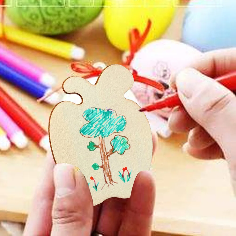

40PCS Christmas Diy Painting Wood Slices Apple Shape Pendant Natural Wooden Accessories For Holiday Decorations Children
