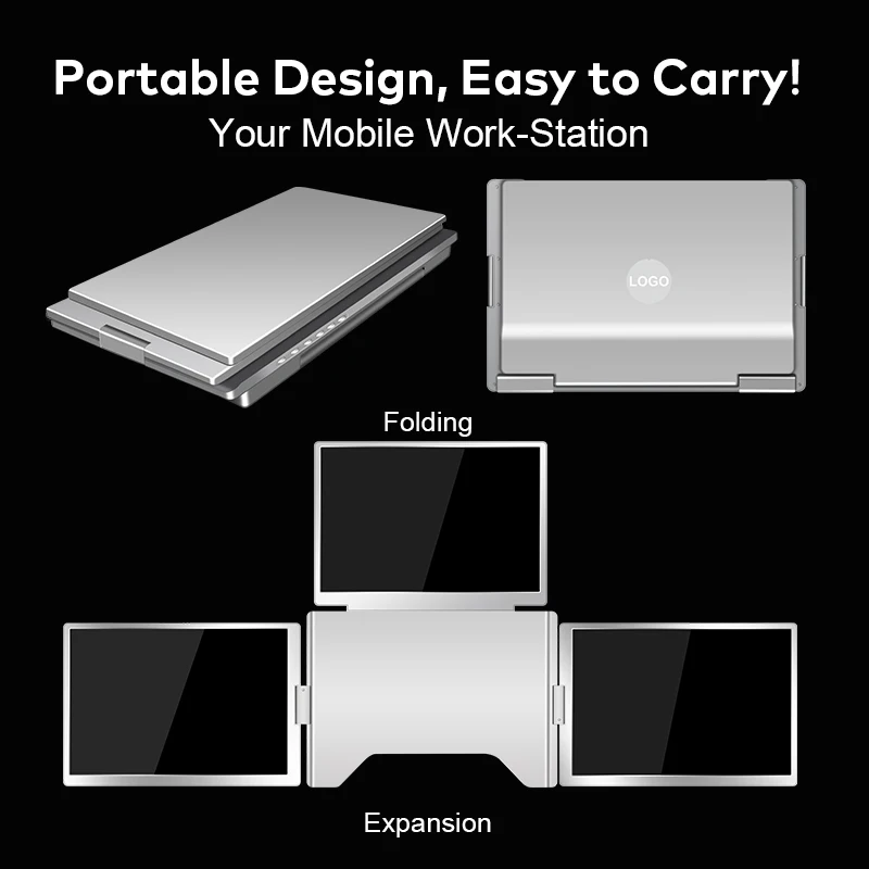 

2026 New Product S780 14 Inch IPS Portable Monitor Triple Screen Setup with 178 Degree Viewing Angle for Stock Trading Editing