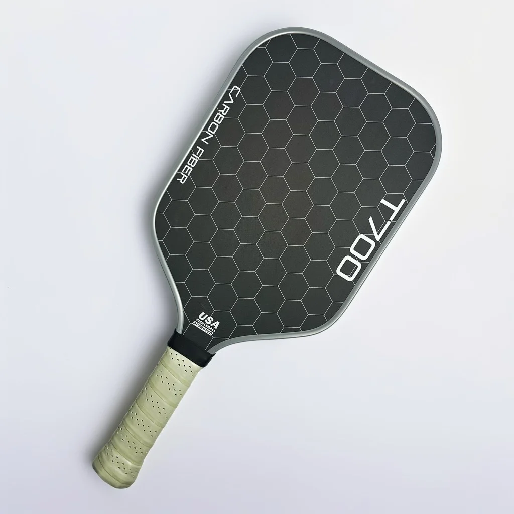 T700 Carbon Fiber Pickleball Paddle, Carbon Friction Surface, Polymer Honeycomb Core, Enhanced Power, Spin and Control, 16mm