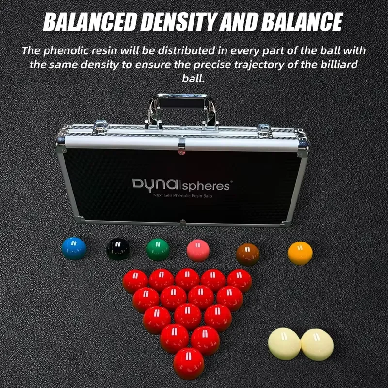 Professional Snooker Ball Set High Gloss Mirror Finish Competition Grade Standard Size with Durable Aluminum Storage Box Wear