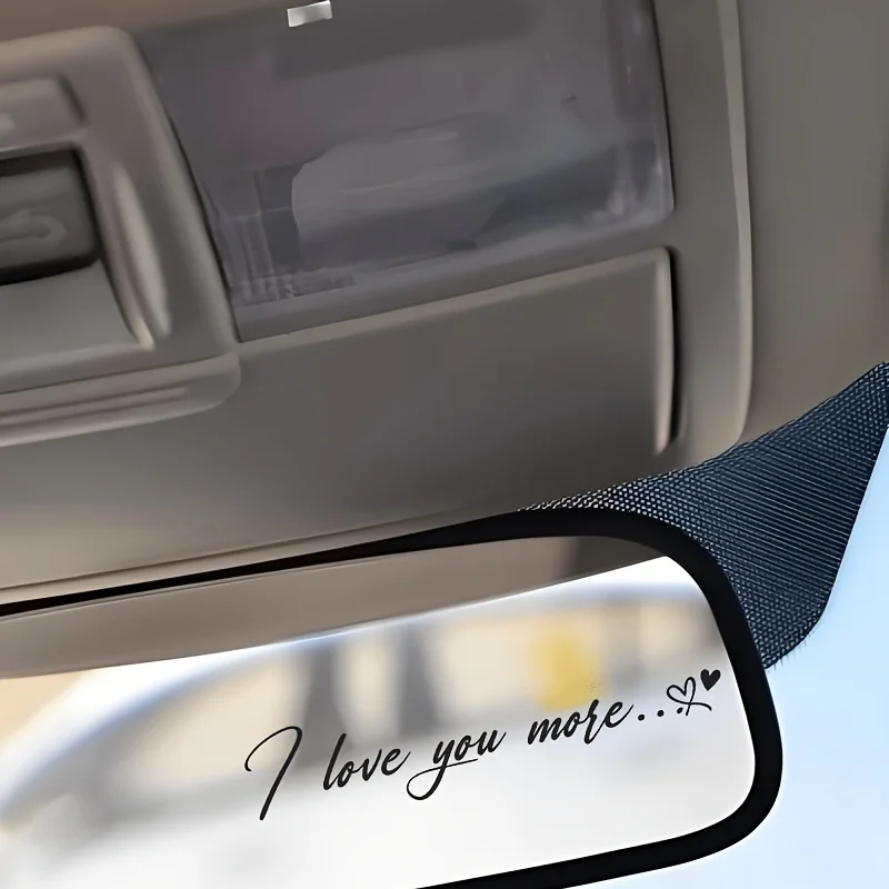 Romantic I Love You More Stickers 3PCS Cute Quote Vinyl Decals for Car Mirror Motorcycle Laptop Cup Window Gift