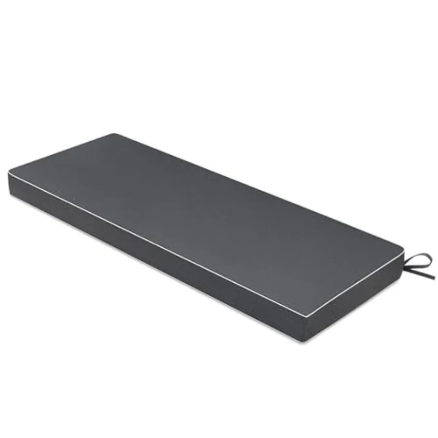 

Grey Outdoor Bench Cushion Set of 1 48x18x3 Inch Waterproof Patio Seat Cushions for Swing and Outdoor Furniture Couch Sofa 3 Ye
