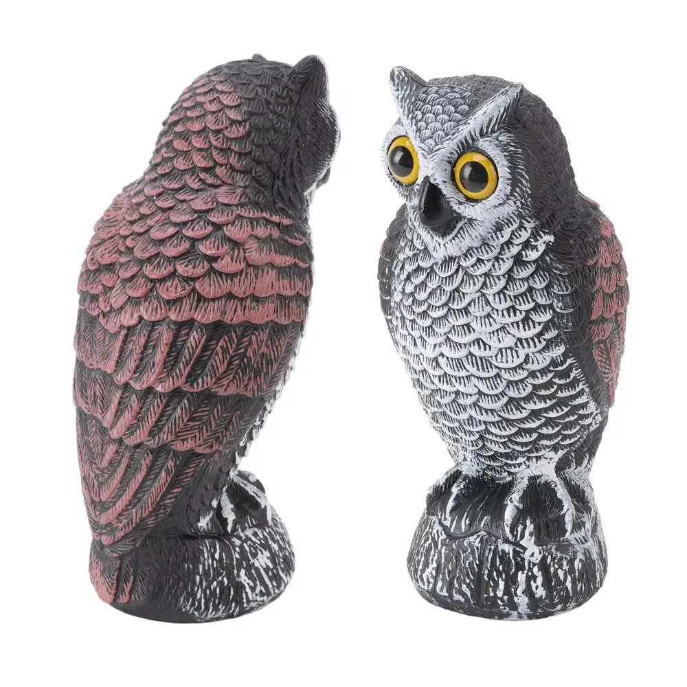 New Large Size Owl Decoy Plastic Scare Birds Away Pest Control Garden Decoration for Outdoor Patio Birds Away