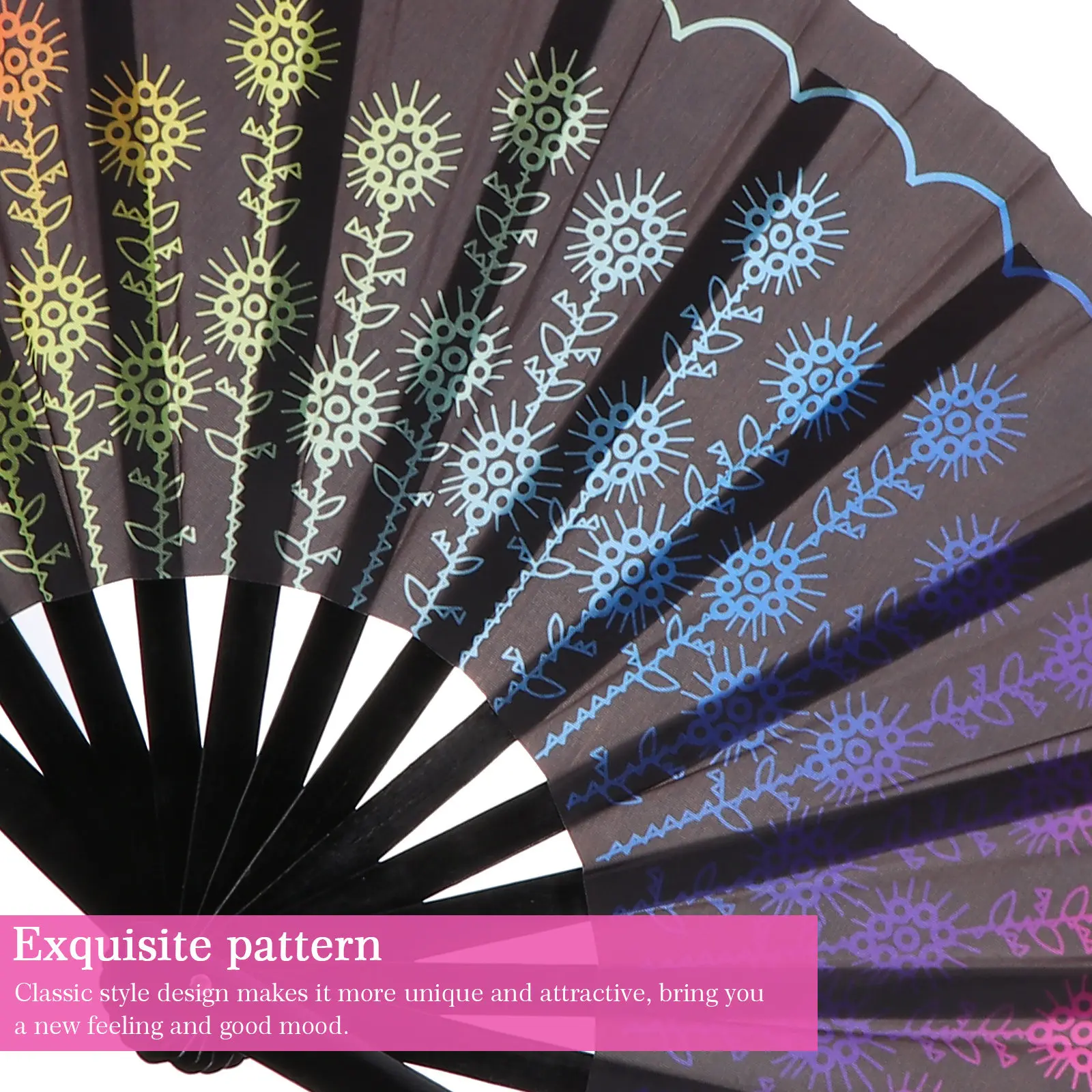 Artistic Folding Fan Decorative Hand Fan for Dance Performance Room Decor Photo Shoot Prop