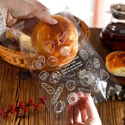 100pcs /200psc- Printed pastry bread self sealing bag
