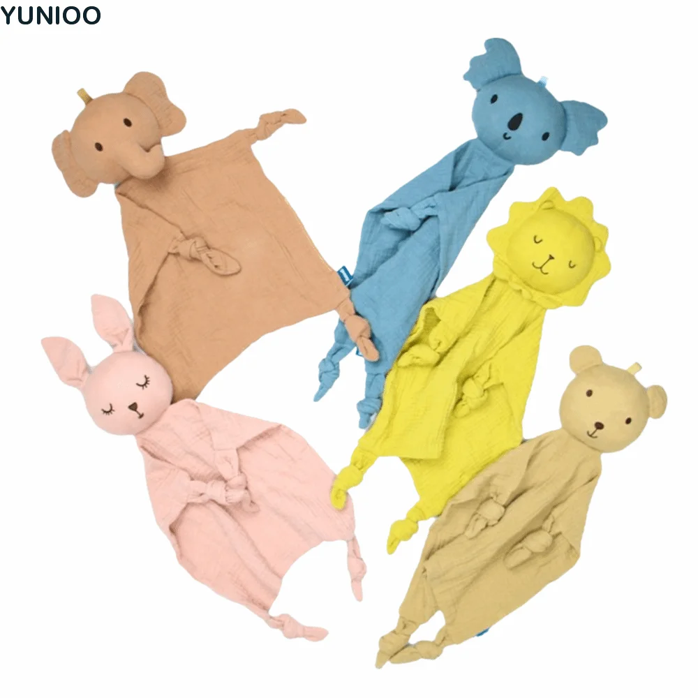 

Soft Baby Cotton Gauze Blanket Cartoon Rabbit Ears Soothe Appease Towel Cute Doll Sensory Toy Newborn Sleeping Blanket