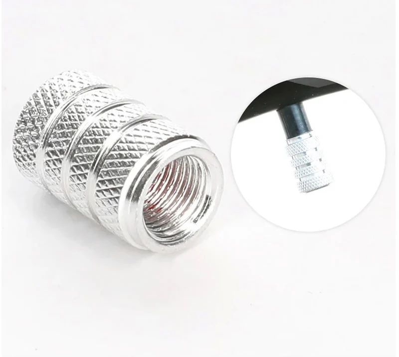 4 Stücke Universal Stil Reifen Ventilkappe Aluminium Silber Auto Reifen Ventilschäfte Abdeckungen Aluminium Reifen Rad Vorbau Luftventilkappe – Detail 7