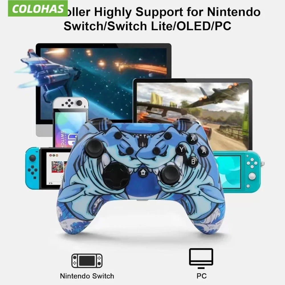 for Switch Pro Wireless Bluetooth Game Controller Suitable for Switch PC Android Six-axis Dual Vibration Controller Gamepads