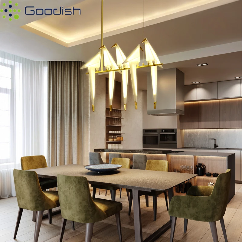 

Modern Minimalist LED Pendant Lights Golden Circular Birds Iron Art Creative Lamps for Living Room Home Decoration Chandeliers
