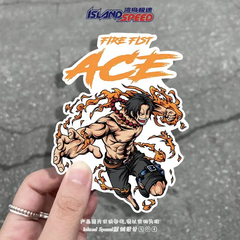 

One Piece Portgas D Ace Car Cute Stickers Creative Room Decoration No Stories Car Body Decoration Stickers