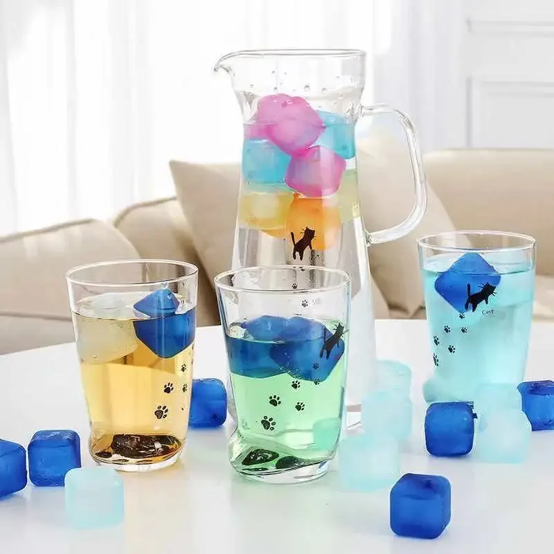 Japanese Creative Ice Cubes Edible Grade Non Melting Recyclable 10 Pcs Ice Cubes Frozen Beverage