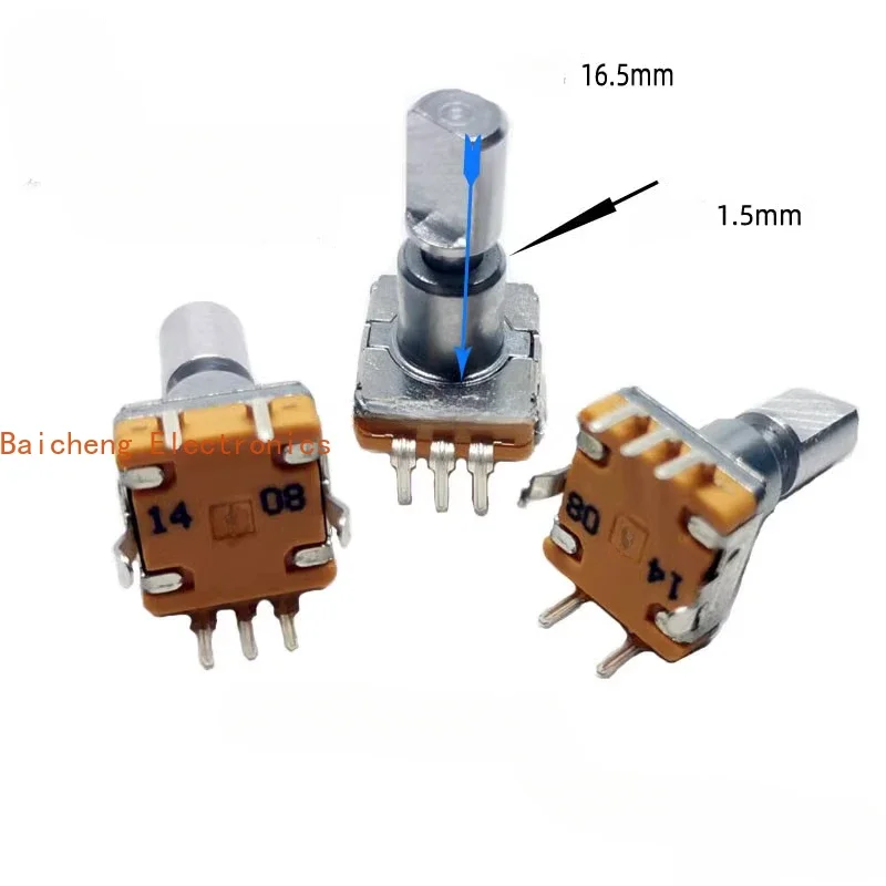 10PCS 360 degree non-stop EC11 encoder 30 bit 15 pulse potentiometer rotating volume switch half shaft 16.5