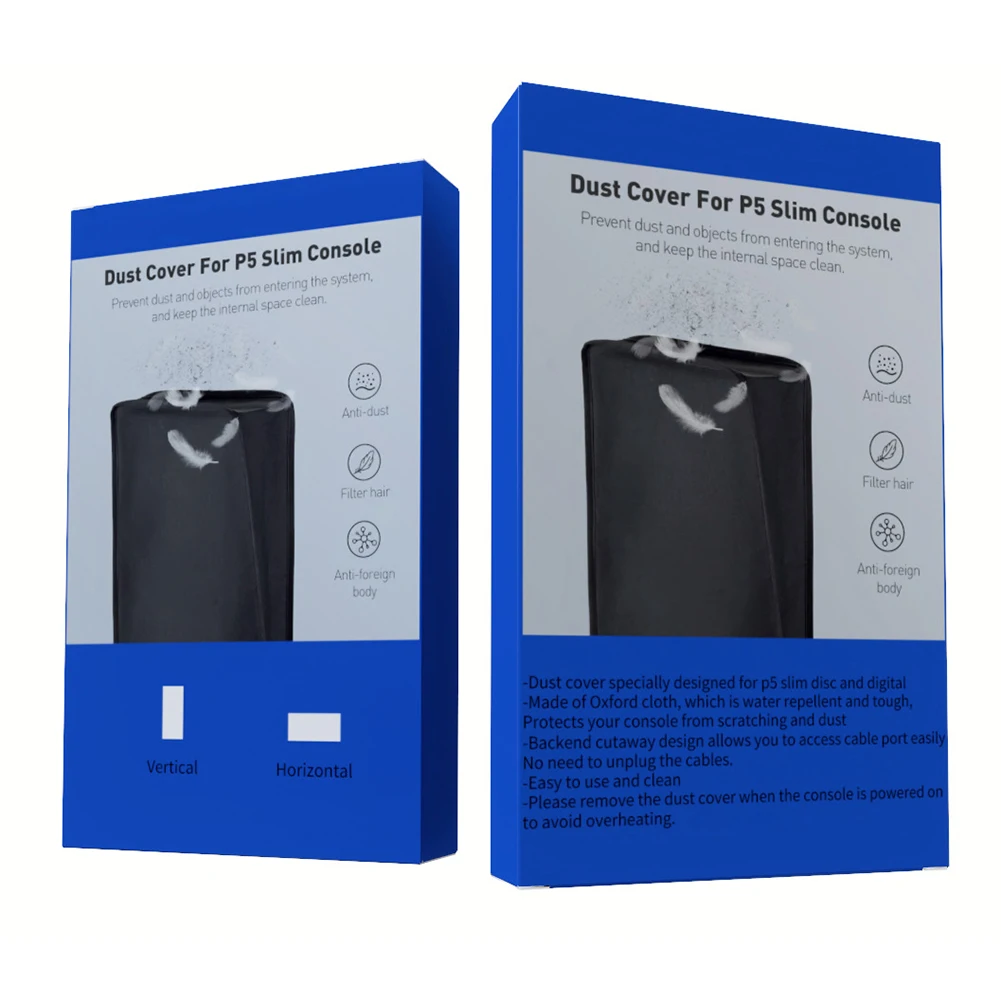 Vertical/Horizontal Dust Cover Dustproof Precision Cut Protector Protective Case for PS5 Slim Digital Edition and Disc Edition