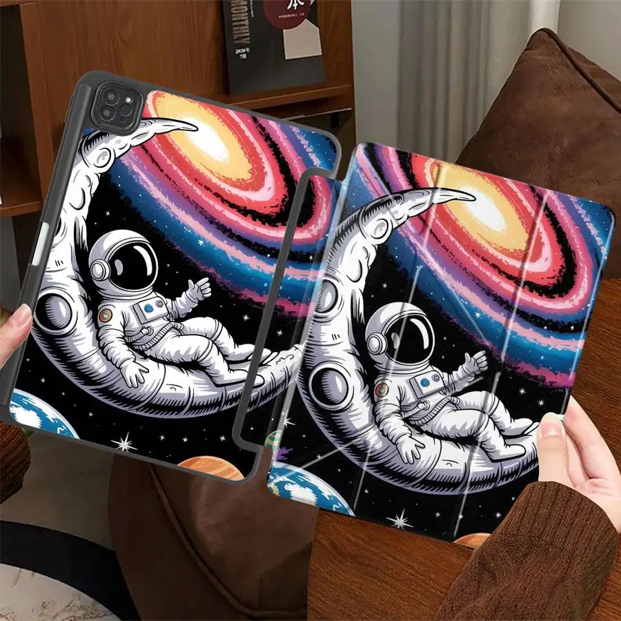 

Colorful Spaceman Print Tablet Case For iPad Pro 2025 Mini 6 7 Pro 11th 10th 9th 8th 7th 12.9inch Air 4 5 M3 M2 M4 11inch Holder