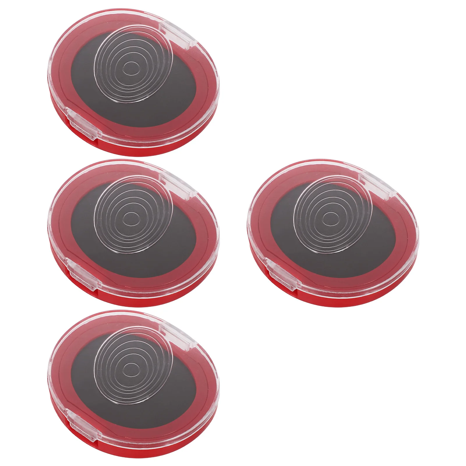 Almohadilla de tinta portátil para huellas dactilares, almohadilla de tinta roja para oficina, suministros de notaario, identificación en el aula, estampado, impresión compacta, 4 Uds.