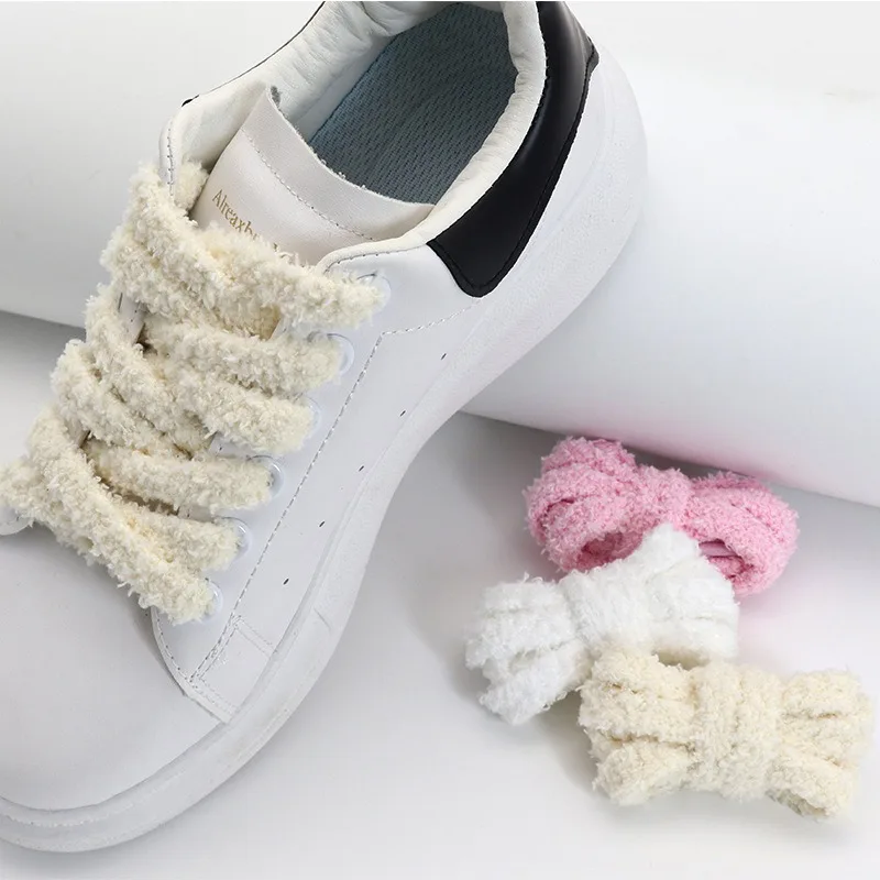 Thick Flat Shoelaces 1 Pair 10mm Wide Double Layer Soft Puffy Shoe Laces for Sneakers Board Canvas Shoes Running Sports Casual