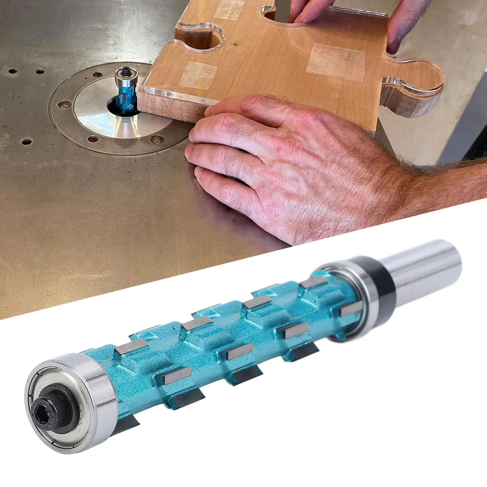 Double Bearing Flush Trim Spiral Router Bit Cemented Carbide 1/2in Shank 3/4in Cutting Diameter for Woodworking Projects