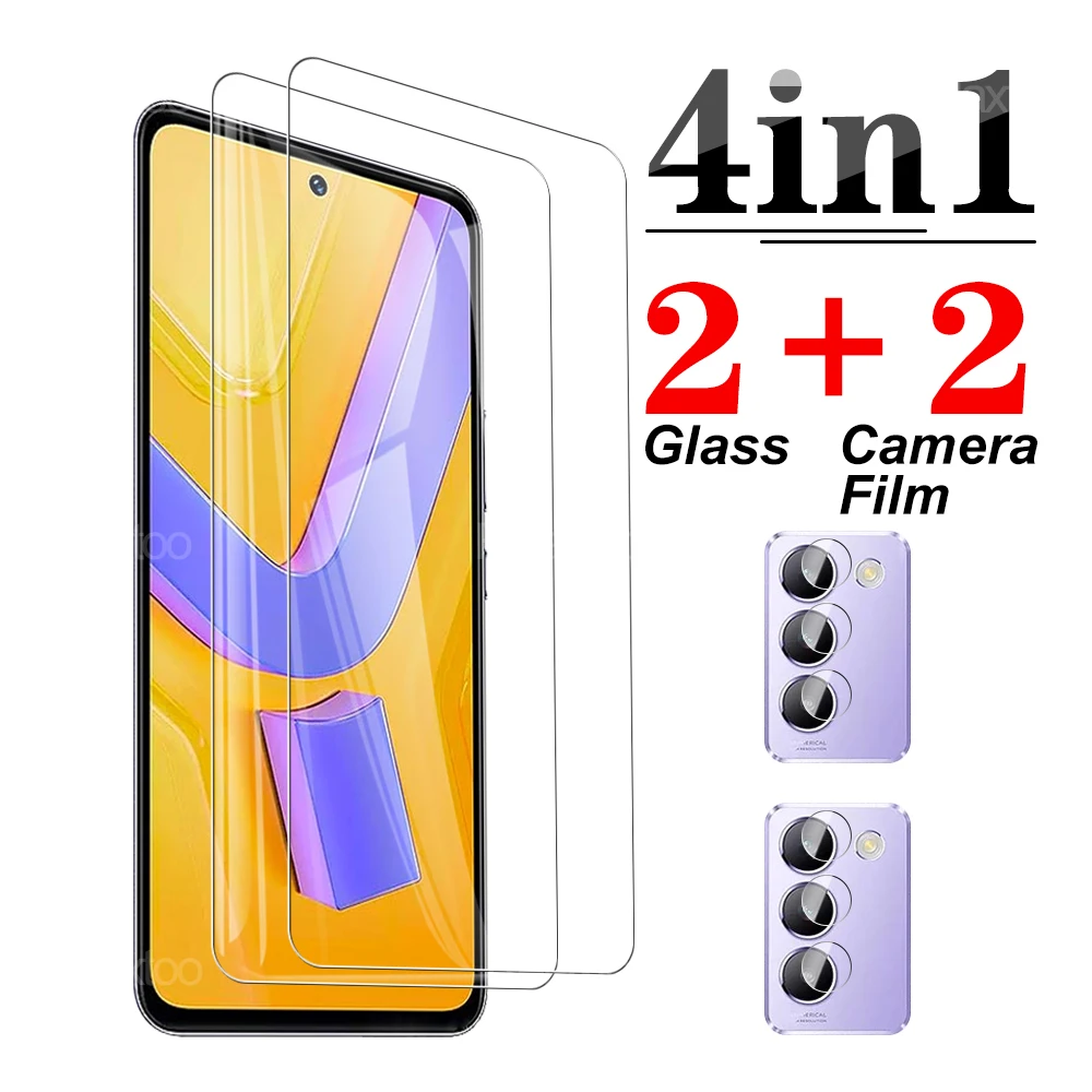 4in1 Tempered Glass For Vivo Y100 (IDN) 6.67inch vivoT3 Y200E v40 SE Full Cover Clear Protective Glass vivoY100 Y 100 Lens Film