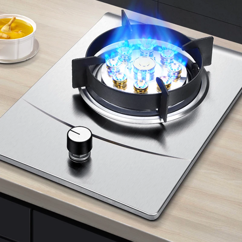 Gas Stove Single Stove Household Desktop Liquefied Gas Natural Gas Stove Embedded Stainless Steel Fierce Fire Stove