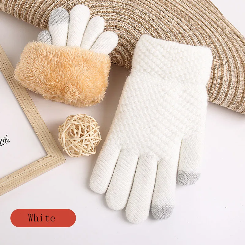 

Women's Knitted Gloves For Winter Warm Cold Protection Plus Velvet Double Layer Thicken Outdoor Cycling Touch Screen Glove S310