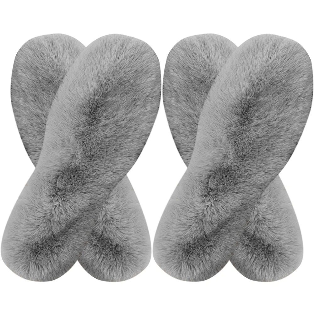 

4 Pairs Insoles Warm Slipper Boots Shoe Pads Winter Inner Faux Rabbit Insert Furry for Women's