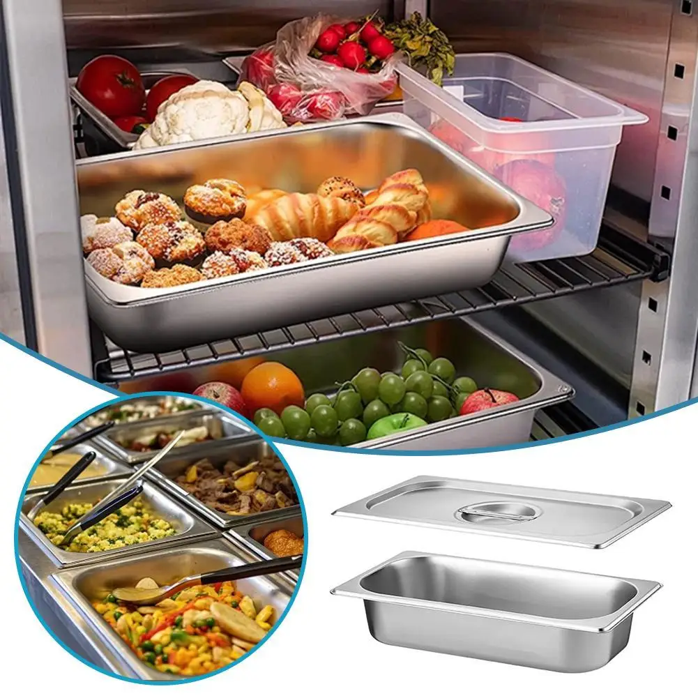 

1pcs Rectangular Stainless Steel Flat Bottom Tray Drain Pan with Lid Washing Filter Basin Water Draining Basin Chinese
