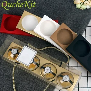 10 buah Kotak Kue Bulan Cupcake Gulung Swiss Transparan dengan Pegangan Kemasan Portabel Tempat Wadah Makanan Penutup Tas Hadiah Pernikahan 8 kotak gulung swiss penjualan terbaik - №