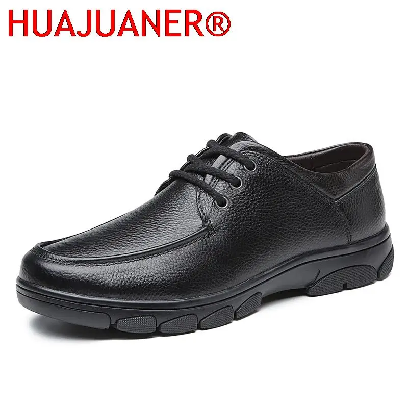 

Men's Shoes New Genuine Leather Business Formal Wear Casual Shoes Luxury Oxfords For Men Lace-Up Cow Leather Dress Shoes Man