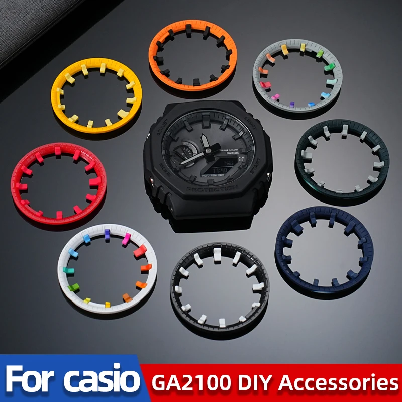 Luminous Dial Ring for Casioak GA2100 Watch, DIY Hour Marker Scale Index Mod Kit, Replacement Bezel, G-Shock Accessories