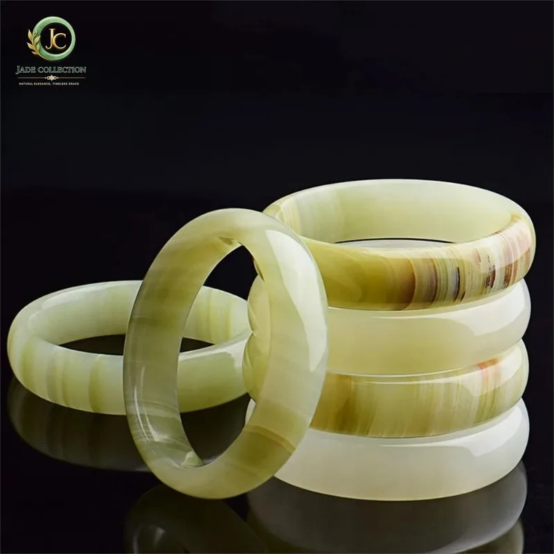 Natural Afghanistan Jade Stone Pattern Bangle High-grade Exquisite Luxury Quality Fashion Fine Jewelry Best Selling Holiday Gift