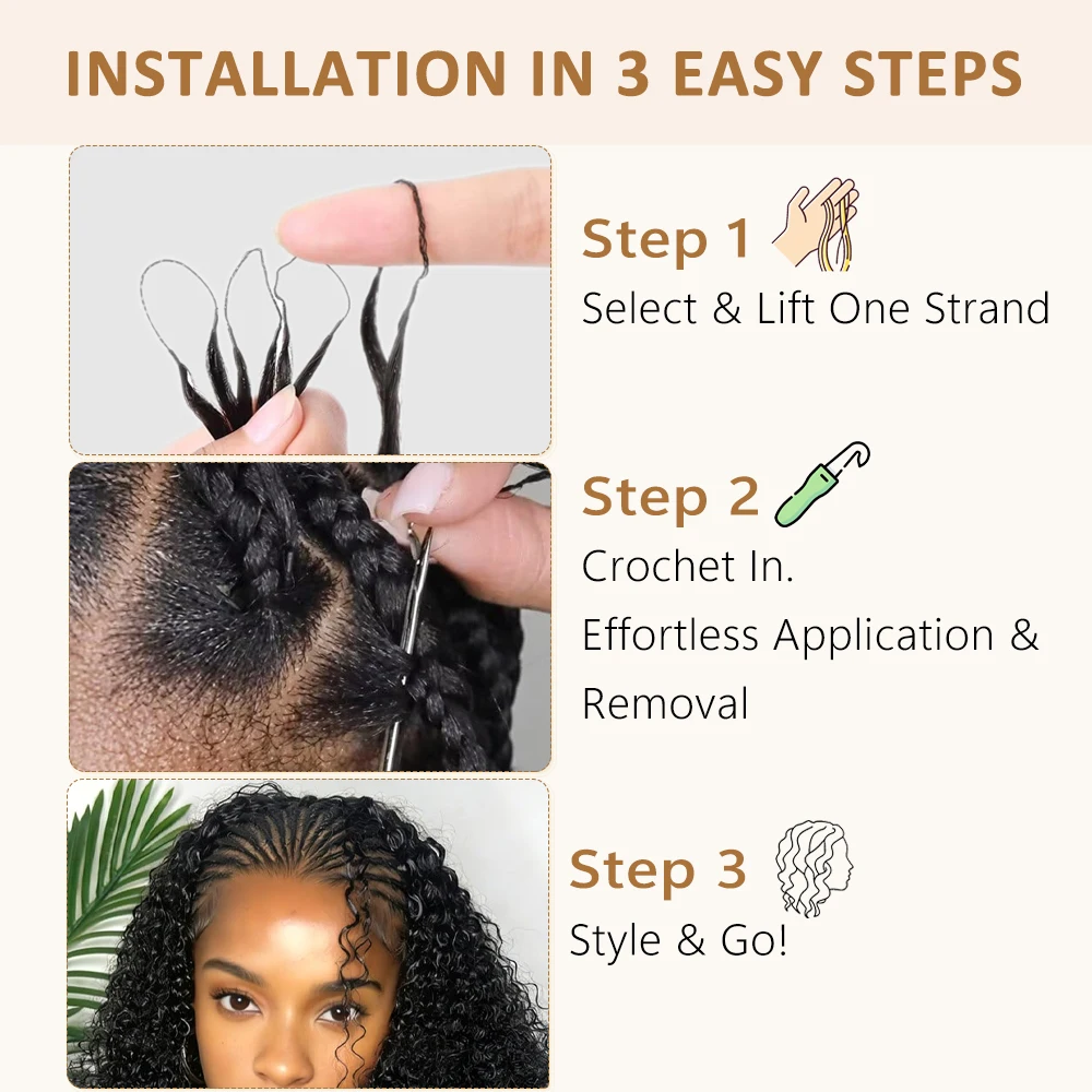 Burmese Curly Human Hair Crochet Extensions