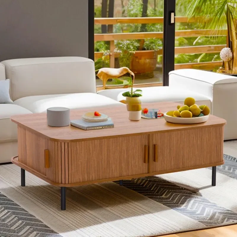 for Modern Panel Furniture European American Living Room Coffee Table Dining Table Rolling Shutter Door Hot Selling Light