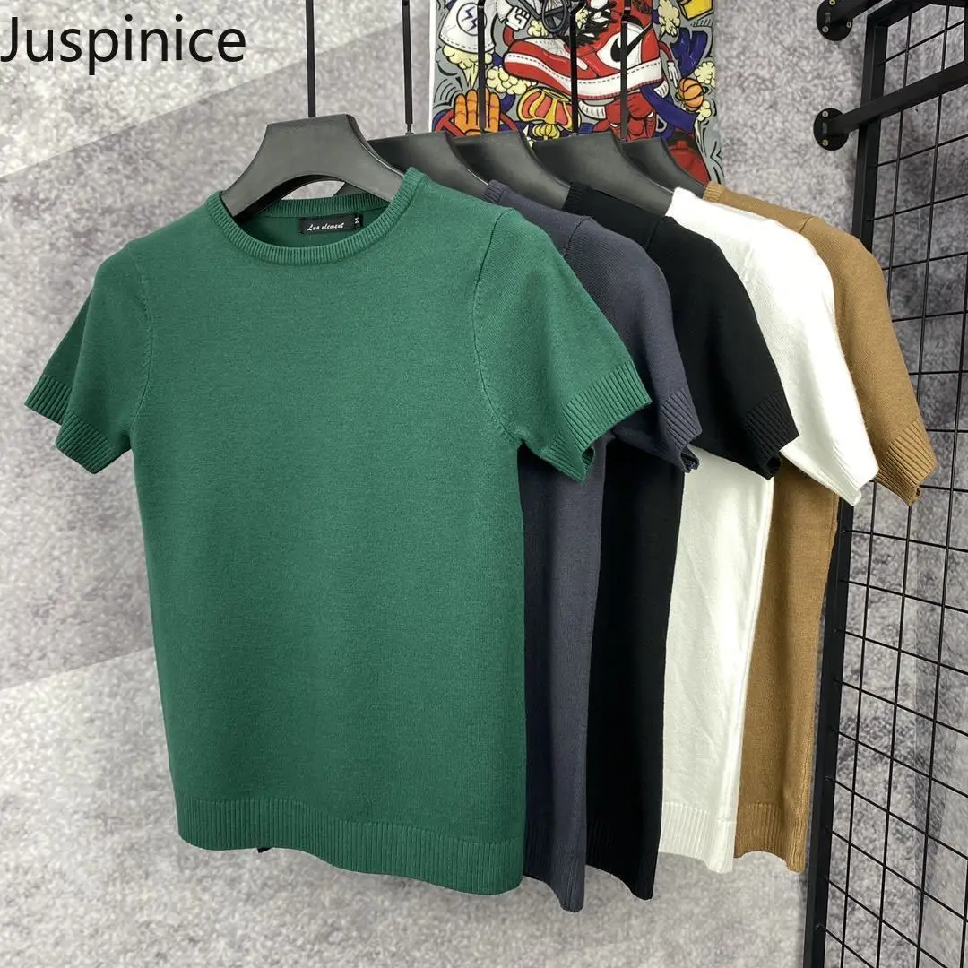 الشتاء الصلبة سميكة نصف الياقة المدورة سترة الرجال ضئيلة عادية شارع العليا قاع قميص قصيرة الأكمام البلوزات الذكور الملابس