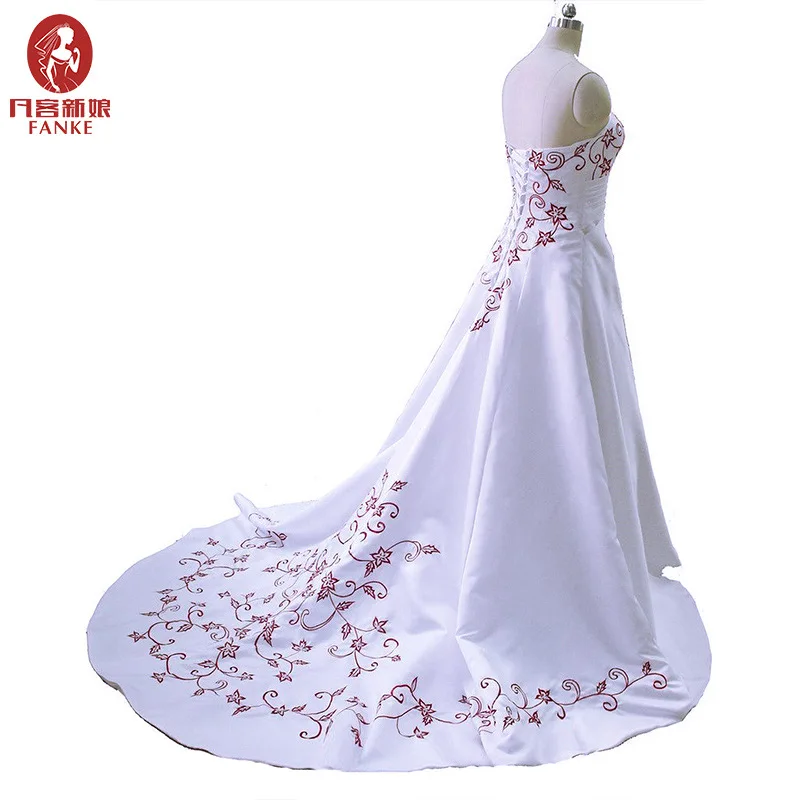 Robe de Mariée Simple Personnalisée, Haut Tubulaire, Longue Traîne, Rétro, 200