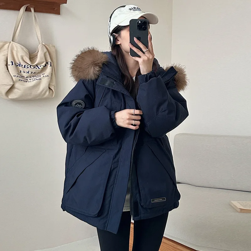 

Workwear Down Cotton Jacket Women's New Winter Style Overcomes Loose Small Cotton Coat Thick Cotton Coat Coat