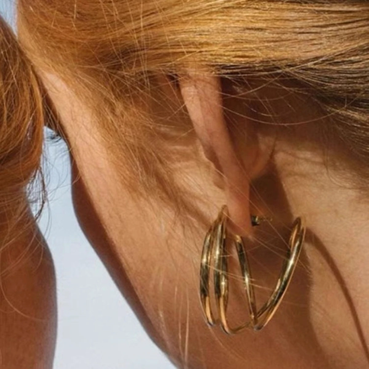 Trendy Irregular Metal Circle Geometric Lines Earrings for Women Girls European and American Style Personality Party Jewelry