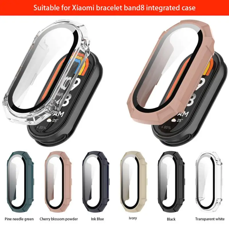 Tempered Film Integrated Case Pc Tempered Film Shell Membrane Integration Protective Shell For Miui Band8 Case Film