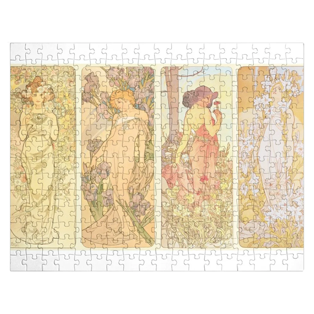 

HD.The Flowers (series) (1898) Alphonse Mucha HIGH DEFINITION Jigsaw Puzzle Personalized Baby Object