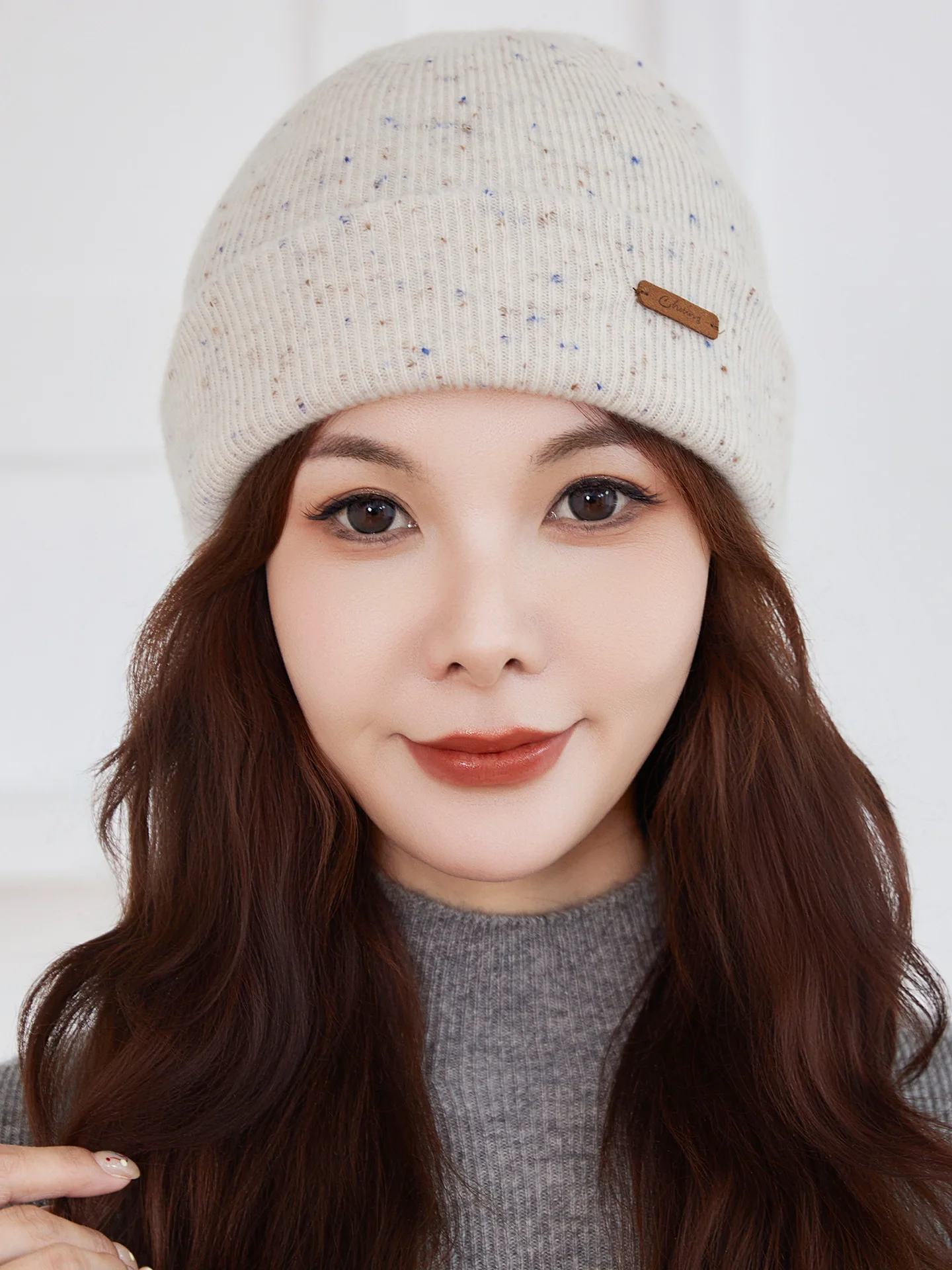 autumn-winter-women's-knitted-woolen-hat-dot-warm-faionable-ear-protection-casual-sle-non-adjustable-round-top
