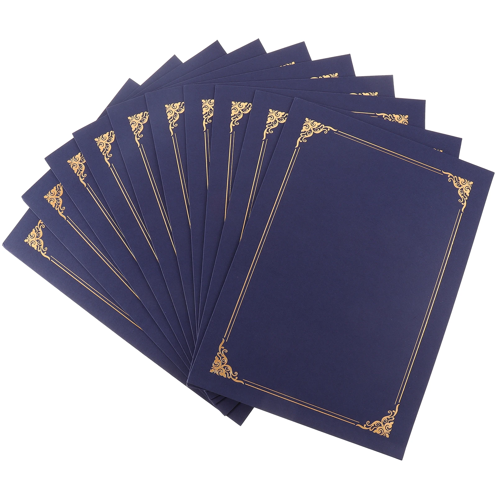 

10pcs Gold Stamping Blank Certificate Holders Red Paper Covers Award Diploma Folder Presentation File Document Storage