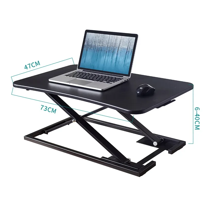 Simple and Adjustable Vertical Office Desk Portable Laptop Workstation Foldable Vertical Lifting and Height Increasing Desk