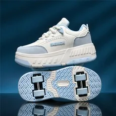 

Children Junior Roller Skate Shoes Kids Sneakers with Two Boys Girls Wheels Shoes Outdoor walking shoes Casual kids sneakers