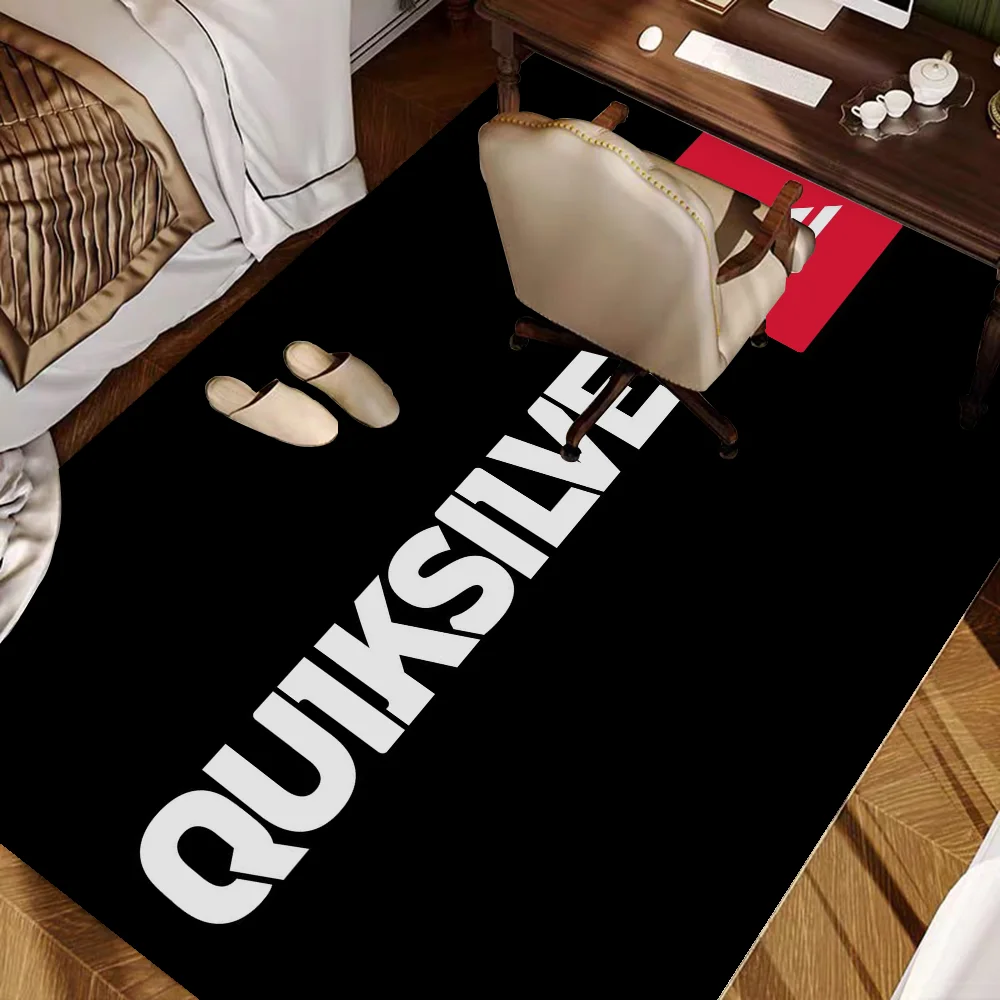 Q-QuiksilverS Logo Hallway Carpet Non-Slip Laundry Room Mat Laundry Decor Balcony Child Living Room Toilet Rug