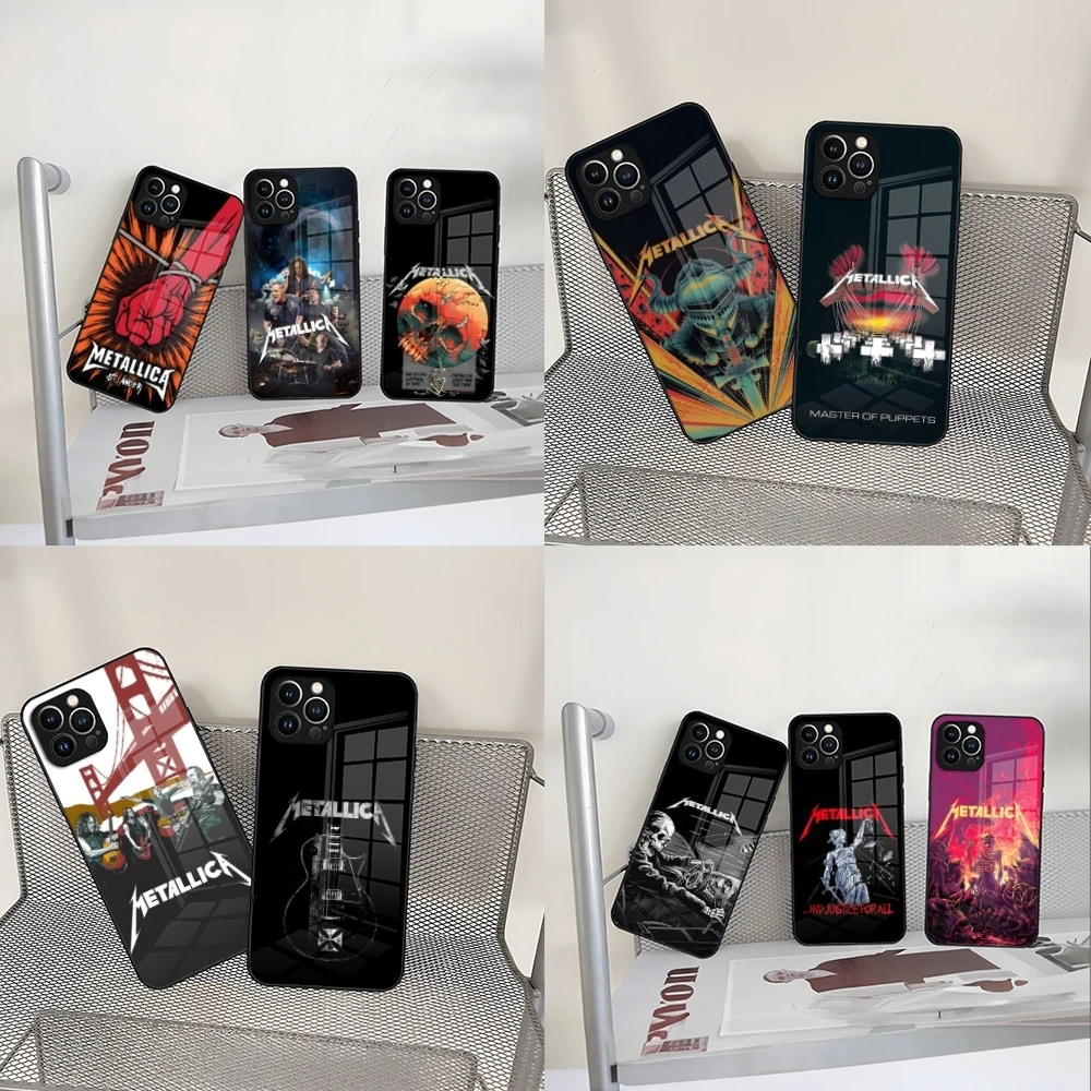 Metallica Phone Case for Iphone 17 Air 16 15 14 12 11 13 Pro Max Mini X Xr Xs Se Puls glass